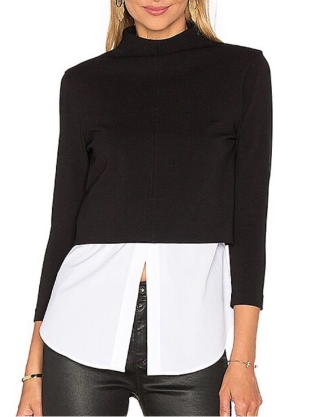 Theory Gracila Two-fer mock neck top